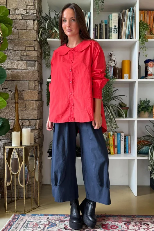 Paloma Tela Peter Pan Blouse Chilli